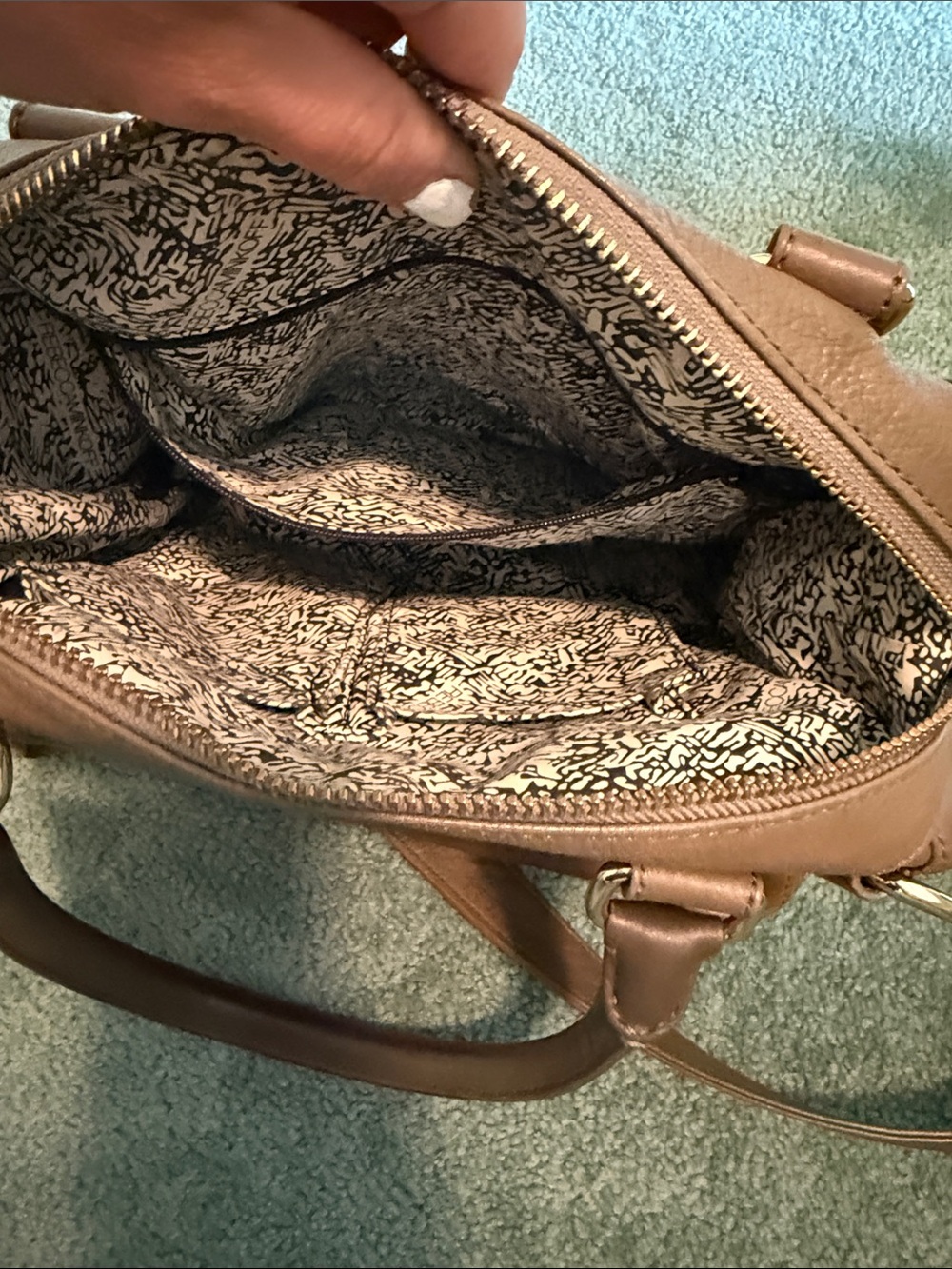 Rebecca Minkoff Olive Green Leather Satchel Handbag - Picture 3 of 4